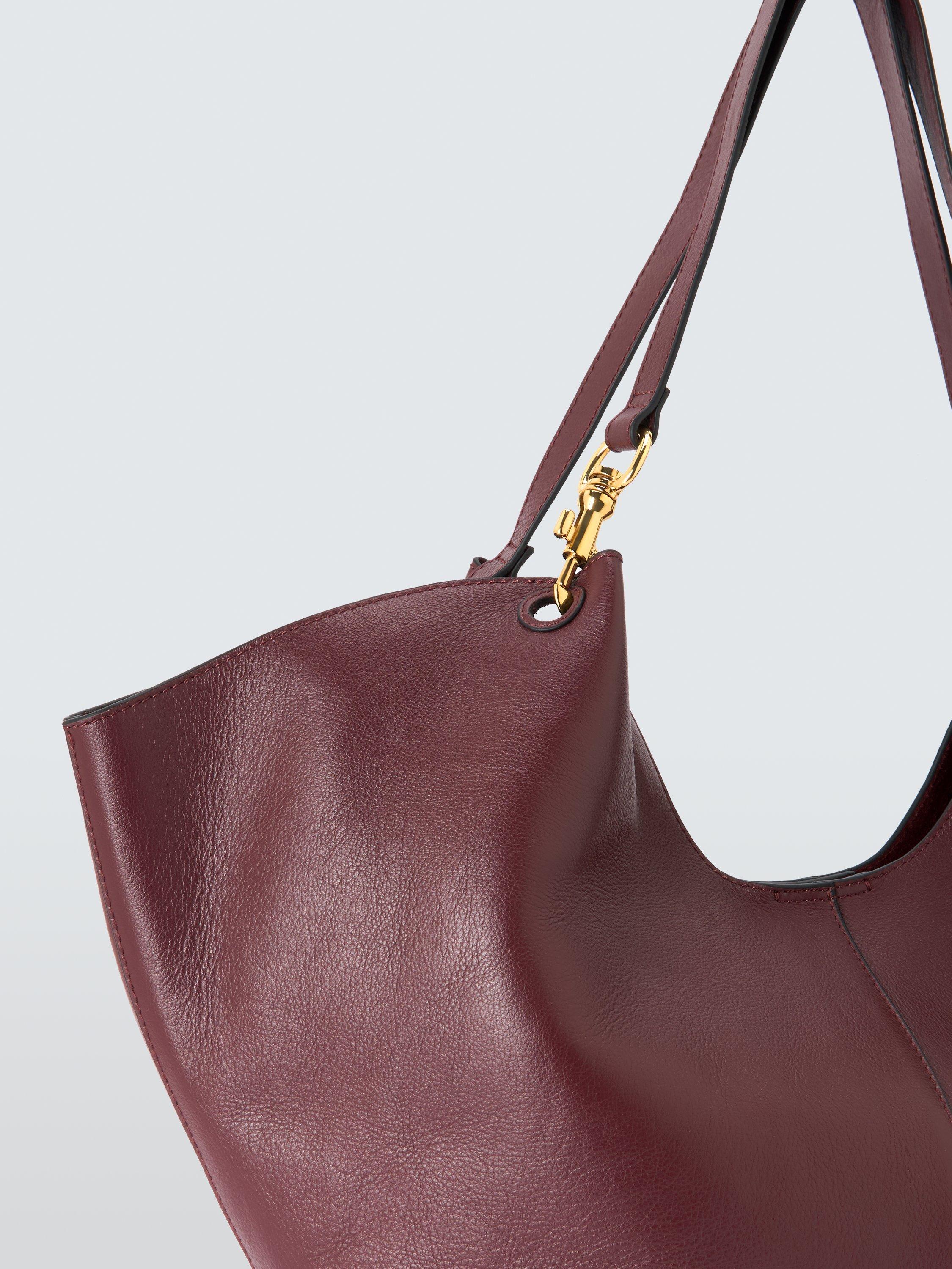 Product image 5 of 6, which shows John Lewis Oversized Leather Tote Bag, Burgundy