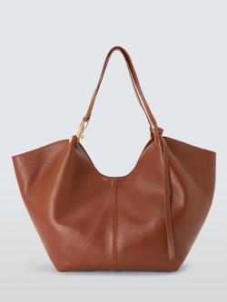 John Lewis Oversized Leather Tote Bag, Tan