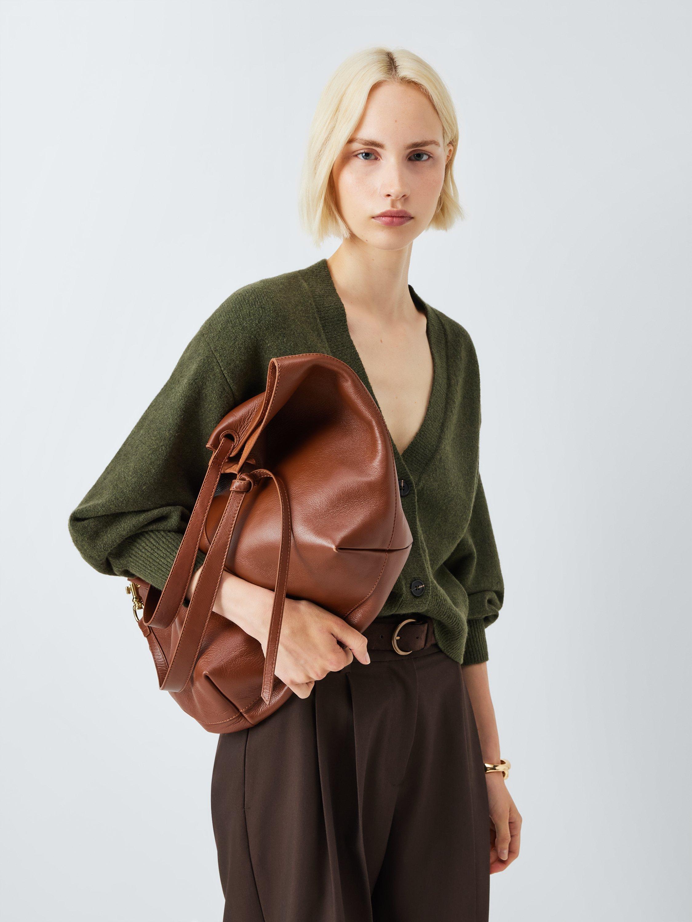 Product image 2 of 6, which shows John Lewis Oversized Leather Tote Bag, Tan