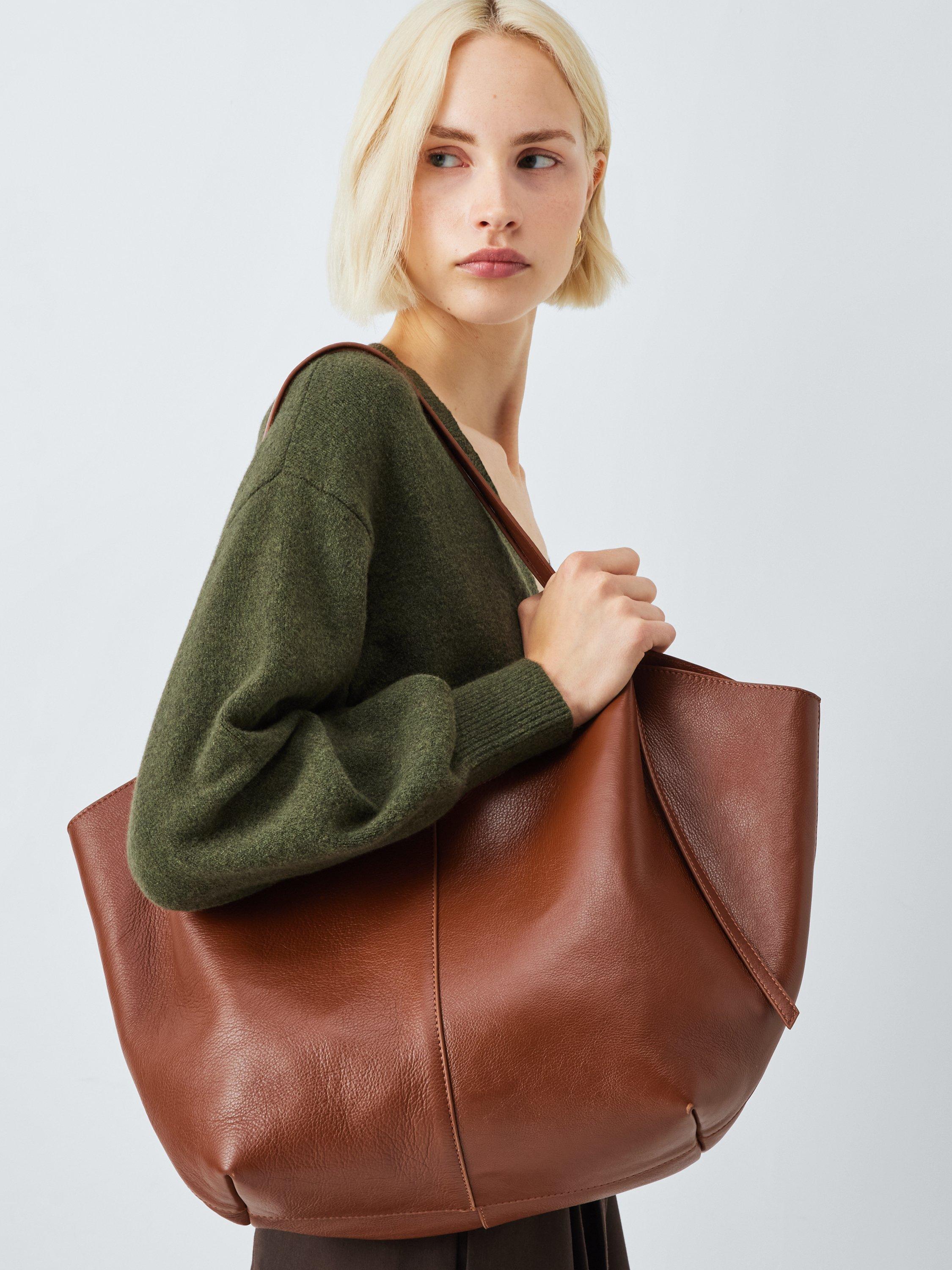 Product image 6 of 6, which shows John Lewis Oversized Leather Tote Bag, Tan