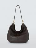 John Lewis Leather Oversized Hobo Shoulder Bag, Chocolate