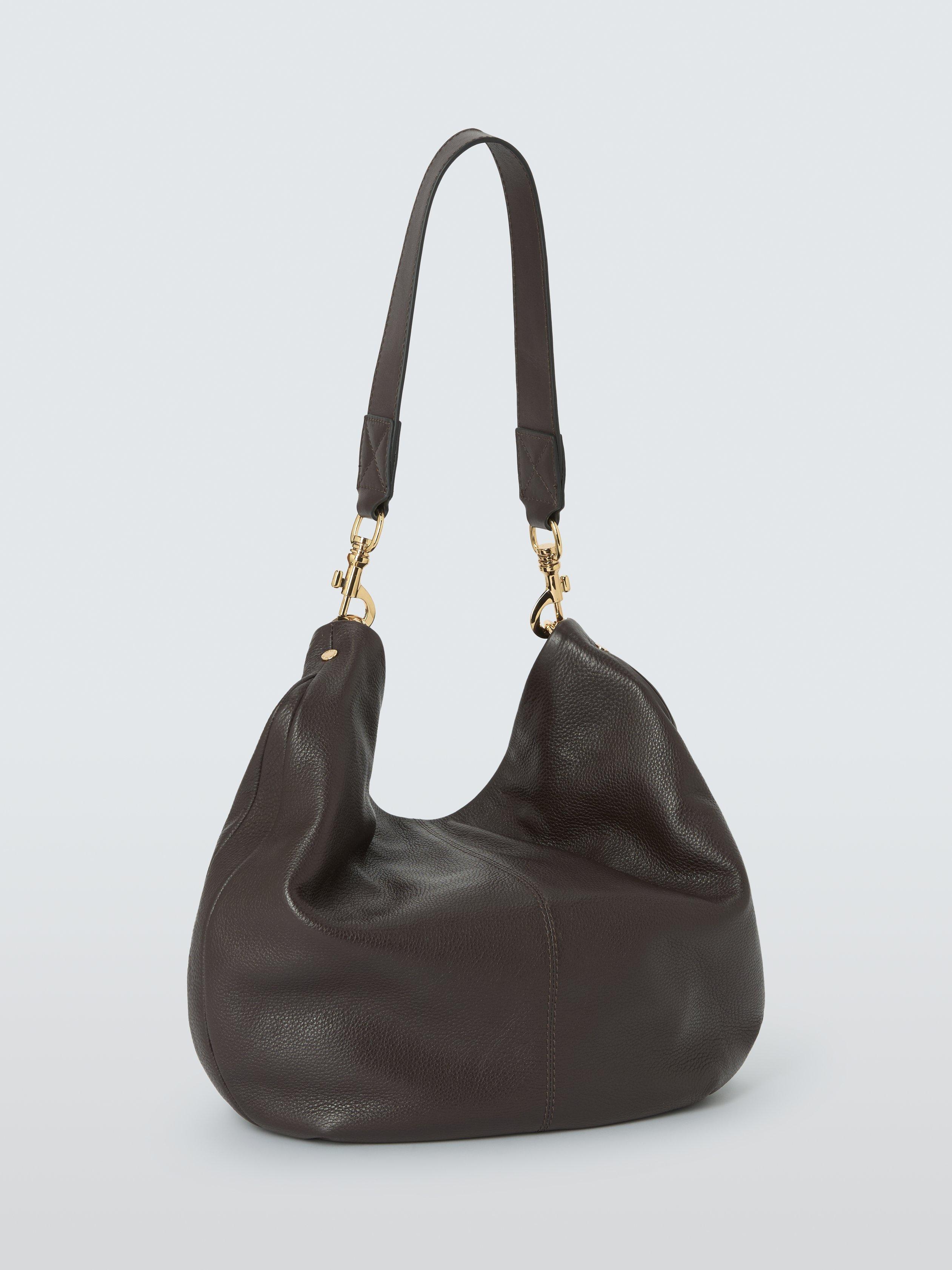 Product image 3 of 6, which shows John Lewis Leather Oversized Hobo Shoulder Bag, Chocolate