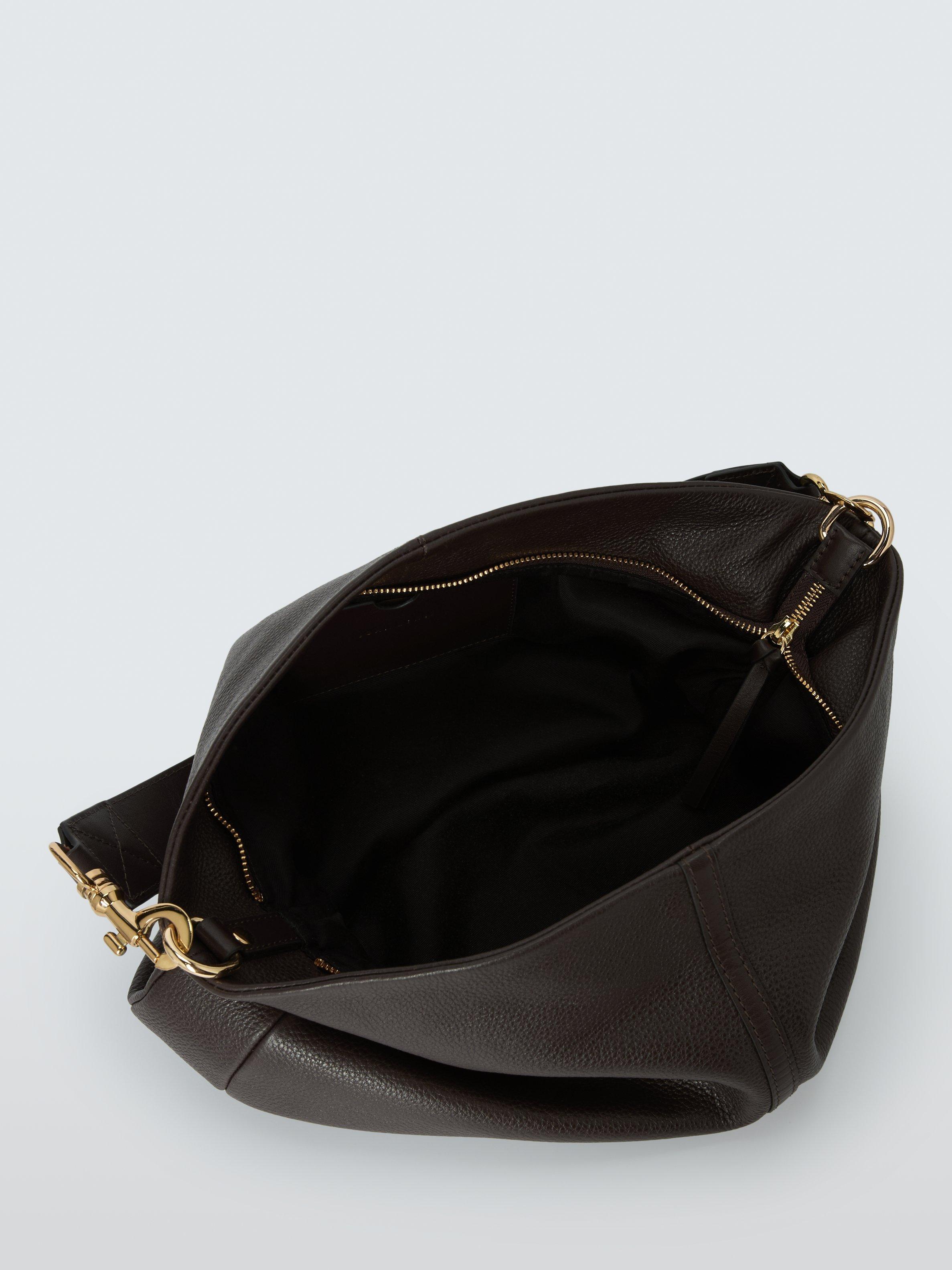 Product image 4 of 6, which shows John Lewis Leather Oversized Hobo Shoulder Bag, Chocolate