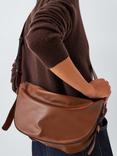 John Lewis Leather Crossbody Sling Bag, Tan