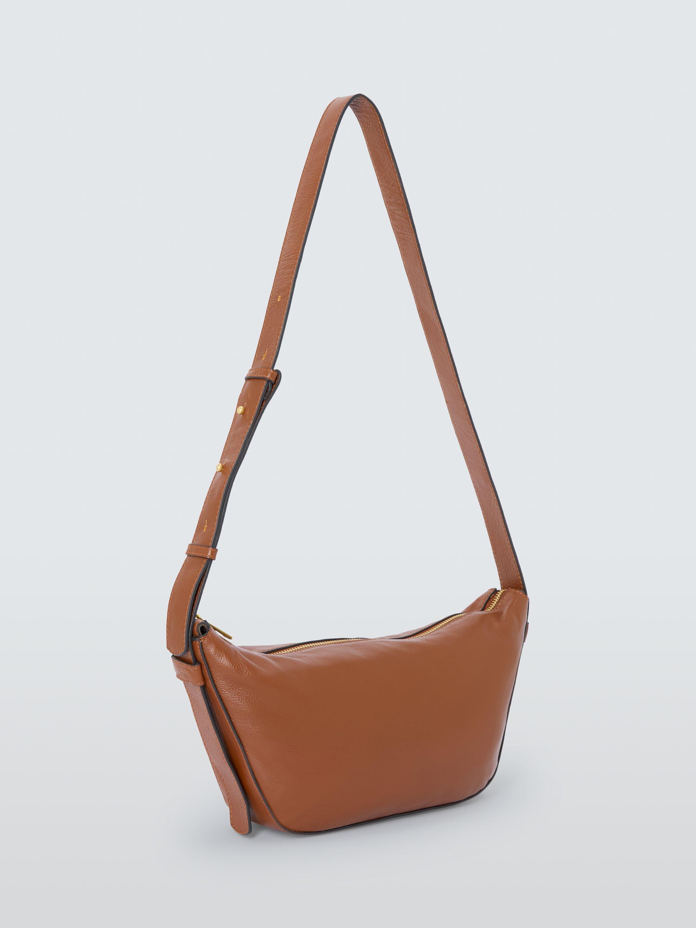 Product image 3 of 6, which shows John Lewis Leather Crossbody Sling Bag, Tan