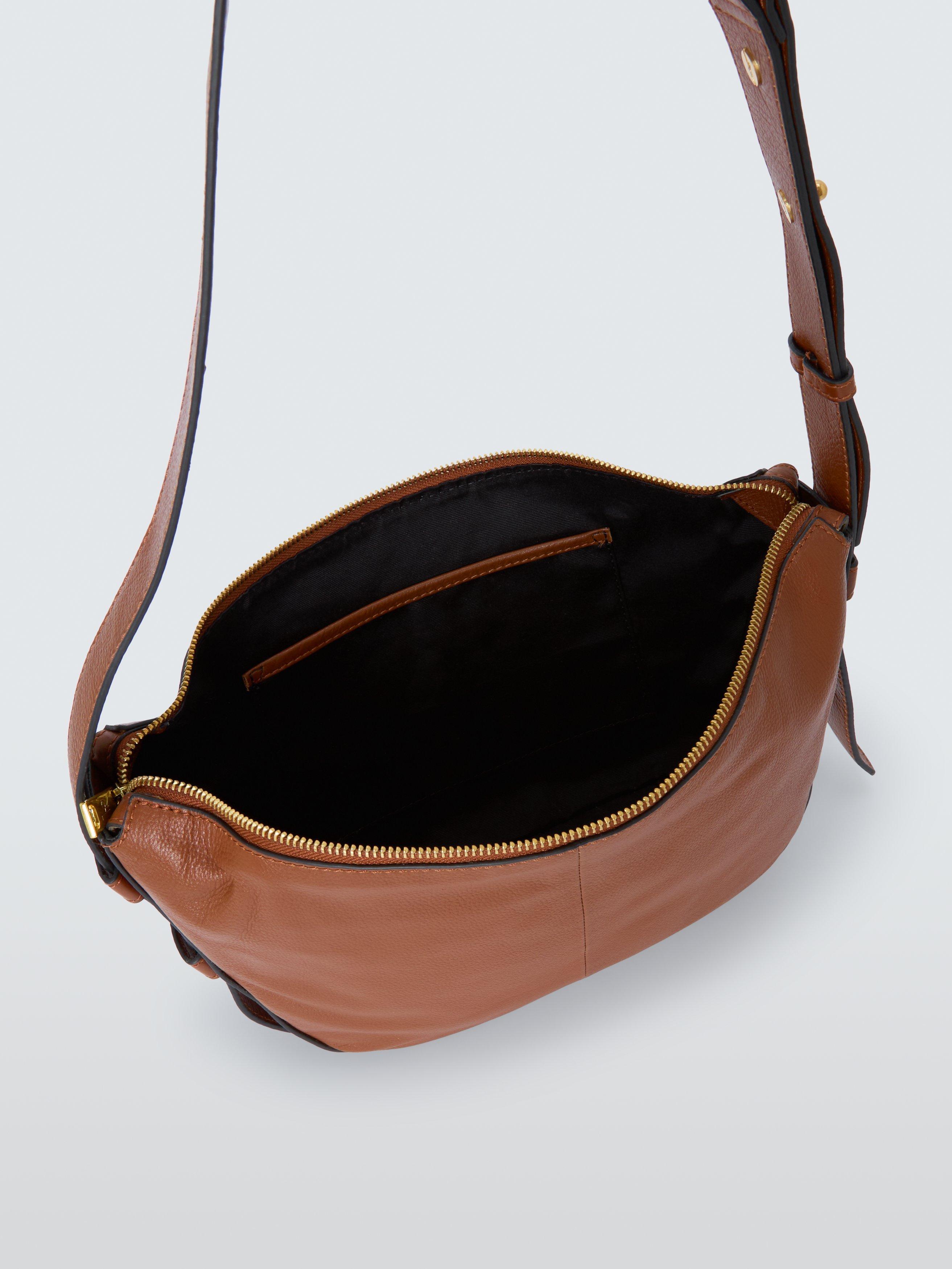 Product image 4 of 6, which shows John Lewis Leather Crossbody Sling Bag, Tan