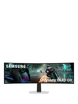 Samsung Odyssey OLED G9 LS49DG912SUXXU Dual QHD Curved Ultrawide Gaming Monitor, 49”, Silver