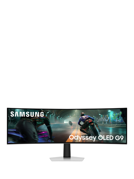 Samsung Odyssey OLED G9 LS49DG912SUXXU Dual QHD Curved Ultrawide Gaming Monitor, 49”, Silver, Silver