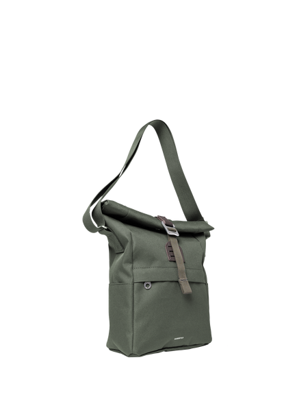 Sandqvist Icon Sacoche Rolltop Crossbody Bag, 5.5L, Black - view 2, Dawn Green