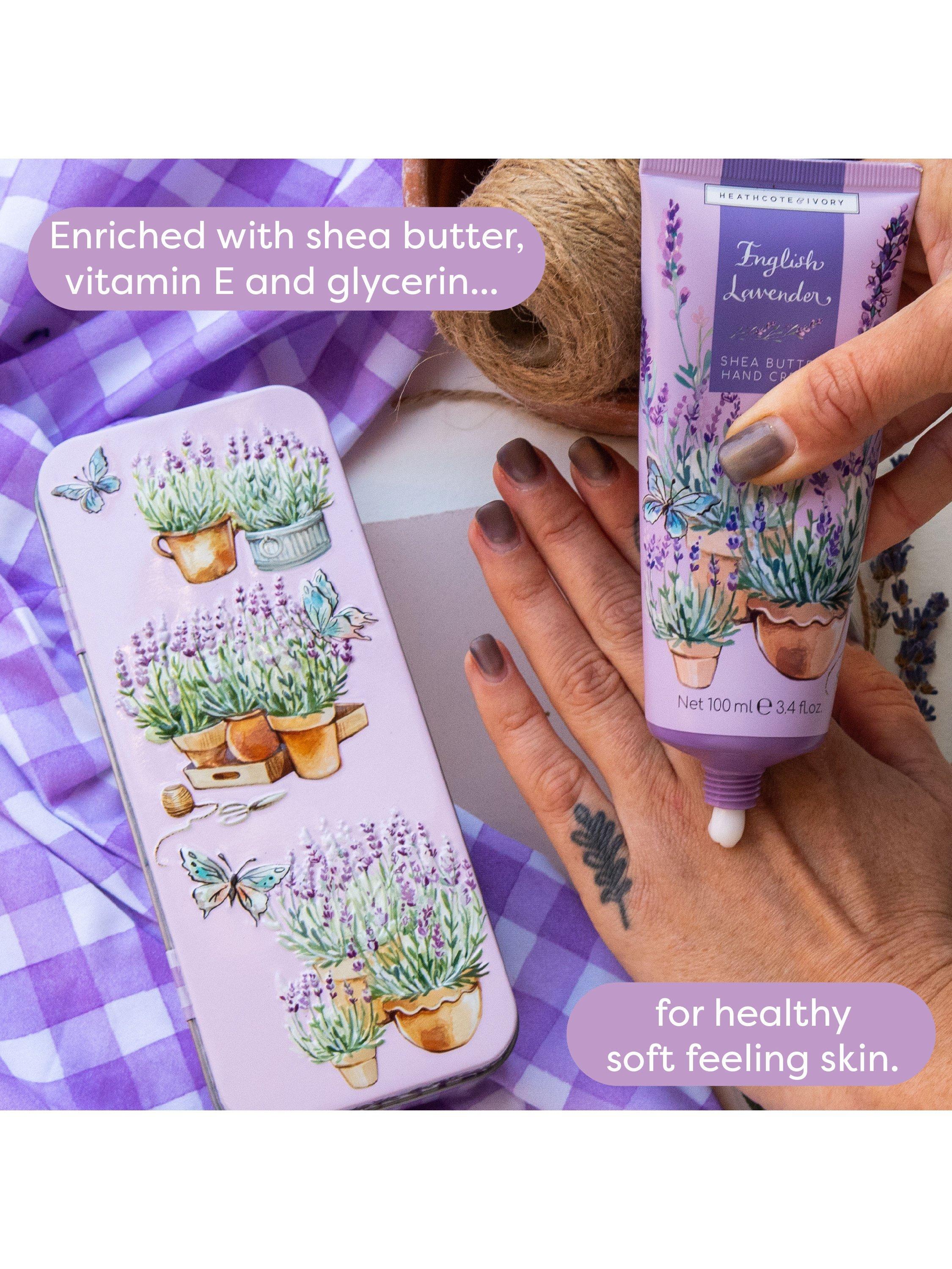 Product image 8 of 8, which shows Heathcote & Ivory English Lavender Hand Cream & Tin Set