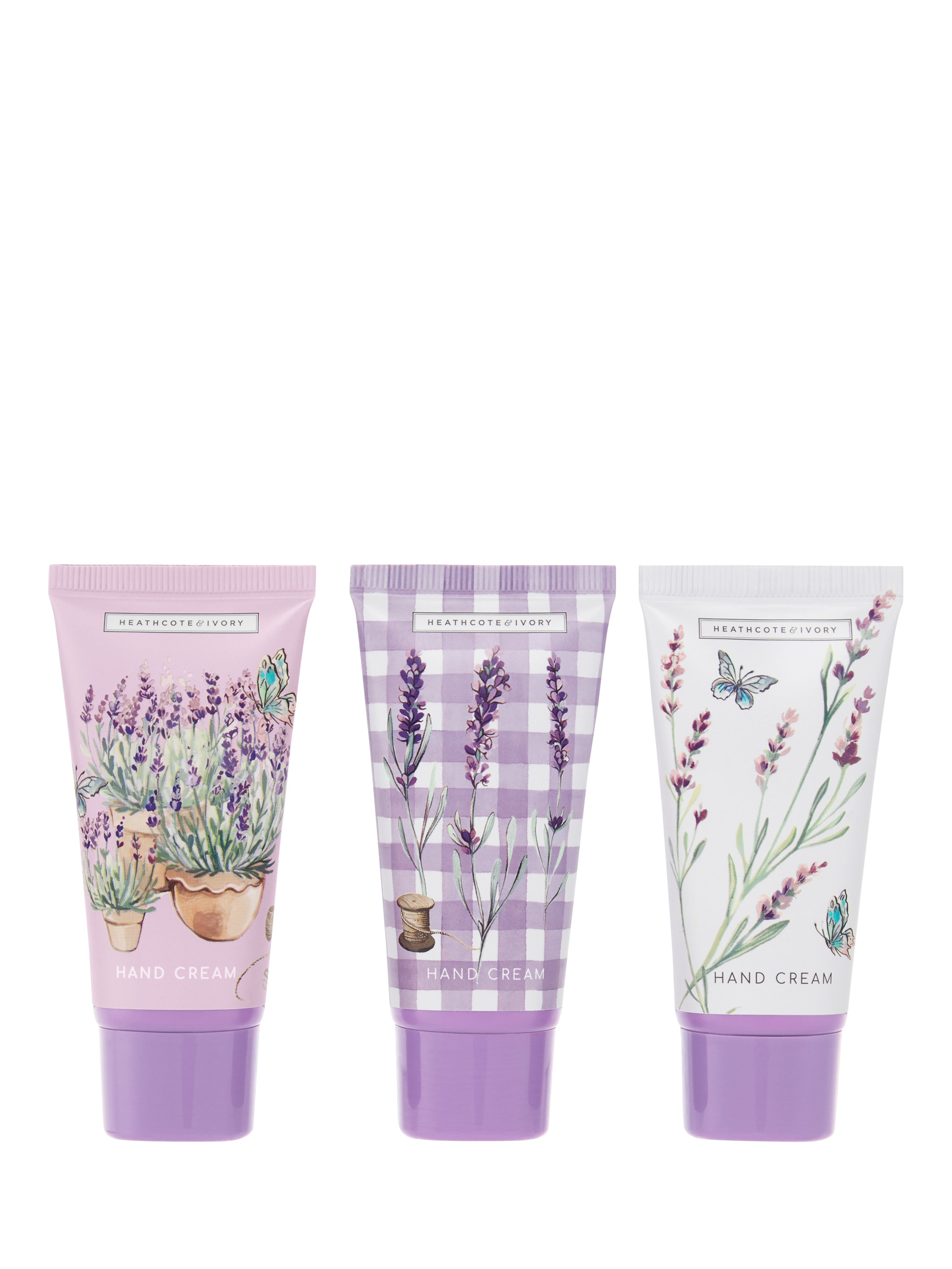 Product image 2 of 6, which shows Heathcote & Ivory English Lavender Hand Cream Trio