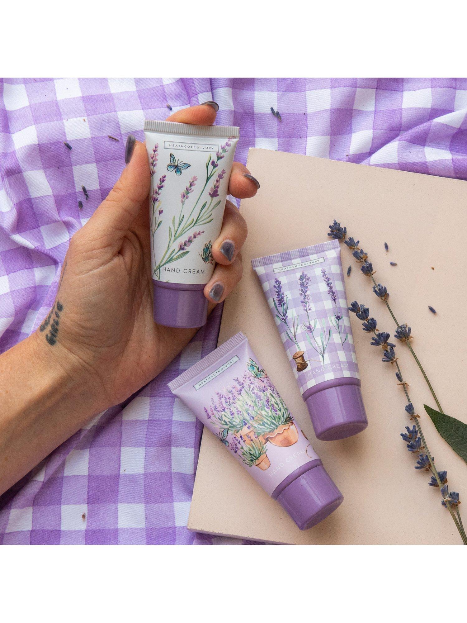 Product image 3 of 6, which shows Heathcote & Ivory English Lavender Hand Cream Trio