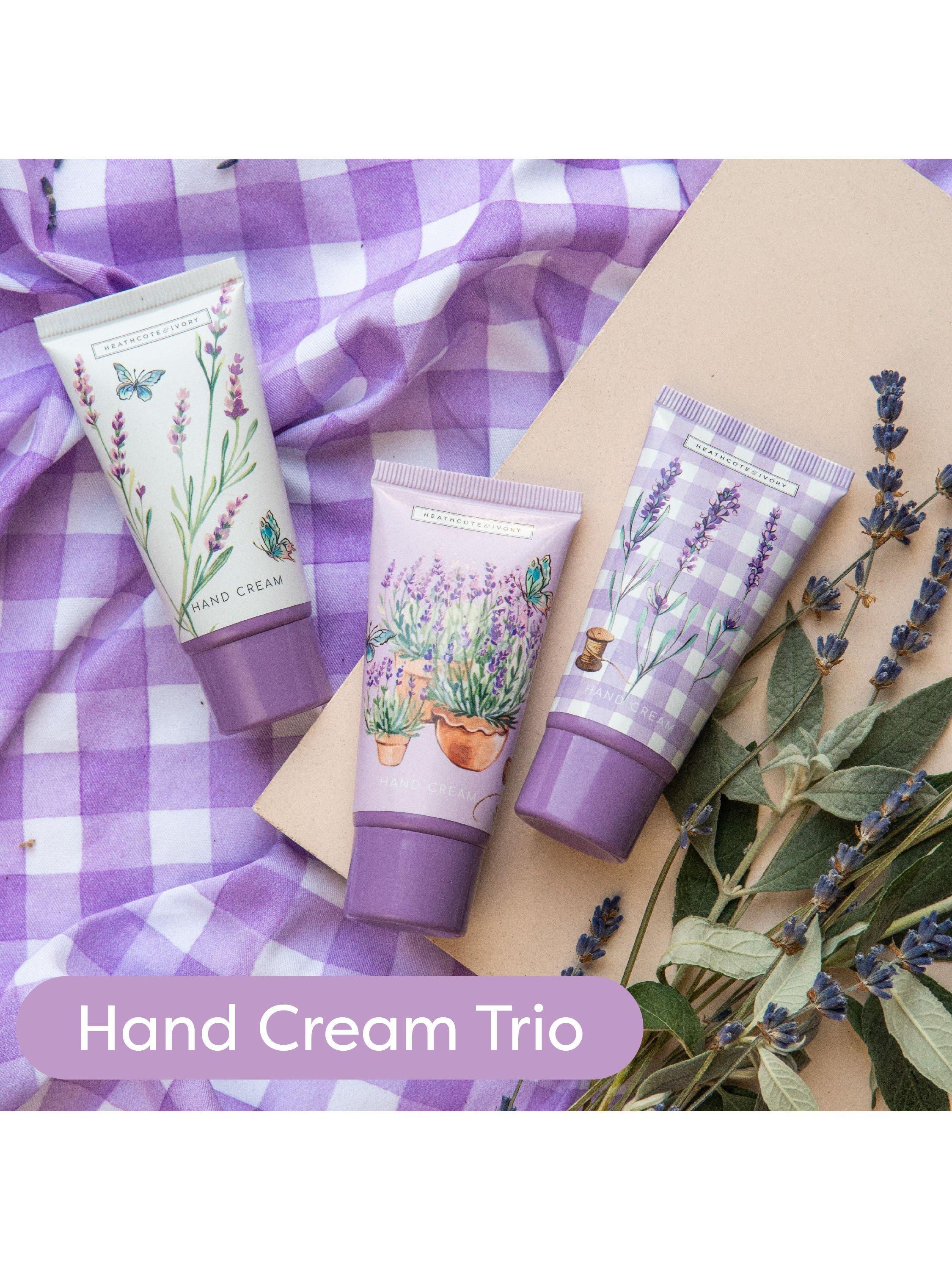 Product image 6 of 6, which shows Heathcote & Ivory English Lavender Hand Cream Trio