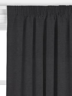 John Lewis Cotton Blend Made to Measure Curtains or Roman Blind, Graphite - view 2, Graphite