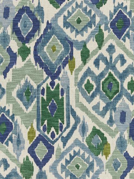 John Lewis Maya Ikat Made to Measure Curtains or Roman Blind, Woodland Green, Woodland Green