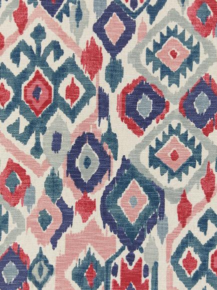 John Lewis Maya Ikat Made to Measure Curtains or Roman Blind, Teal, Soft Teal