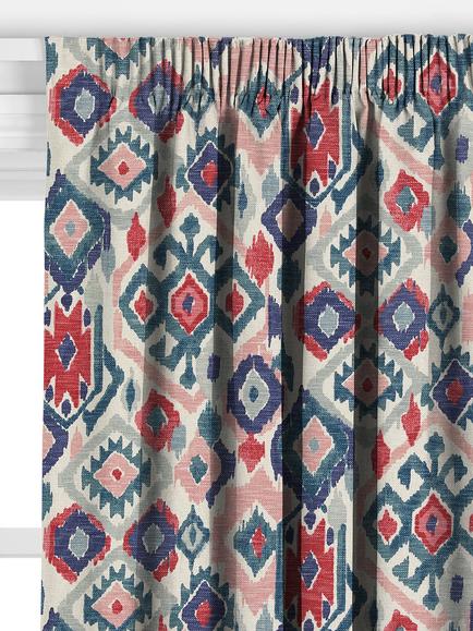 John Lewis Maya Ikat Made to Measure Curtains or Roman Blind, Teal - view 2, Soft Teal