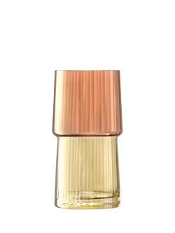 LSA International Gems Glass Vase/Lantern, H23cm, Amber, Amber