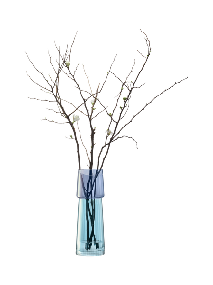 LSA International Gems Glass Vase, H32cm, Sapphire - view 2, Sapphire