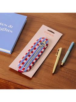 Papier Check Elasticated Pen Pouch, Multi - view 2, Multi