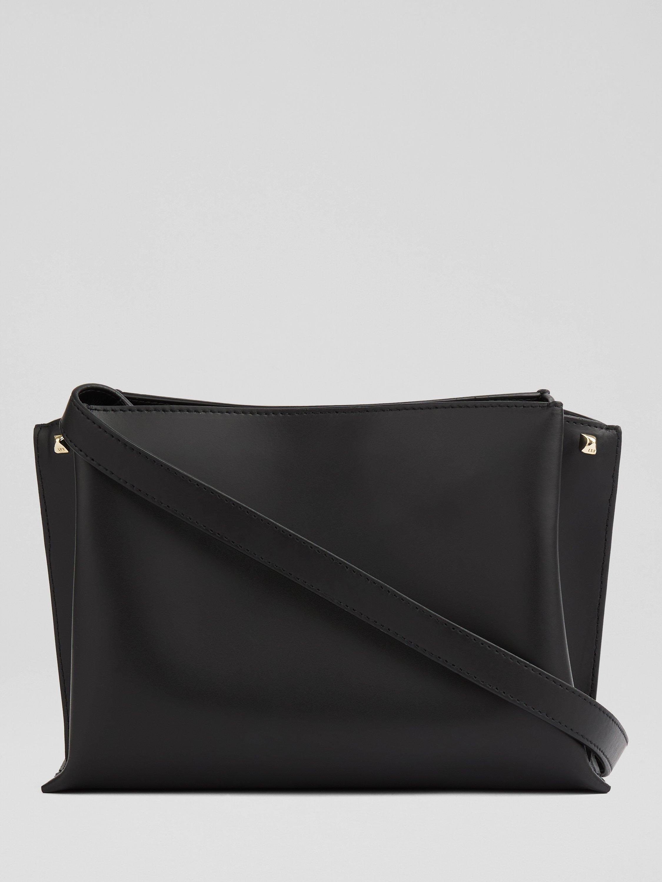 Product image 1 of 4, which shows L.K.Bennett Evie Leather Shoulder Bag, Black