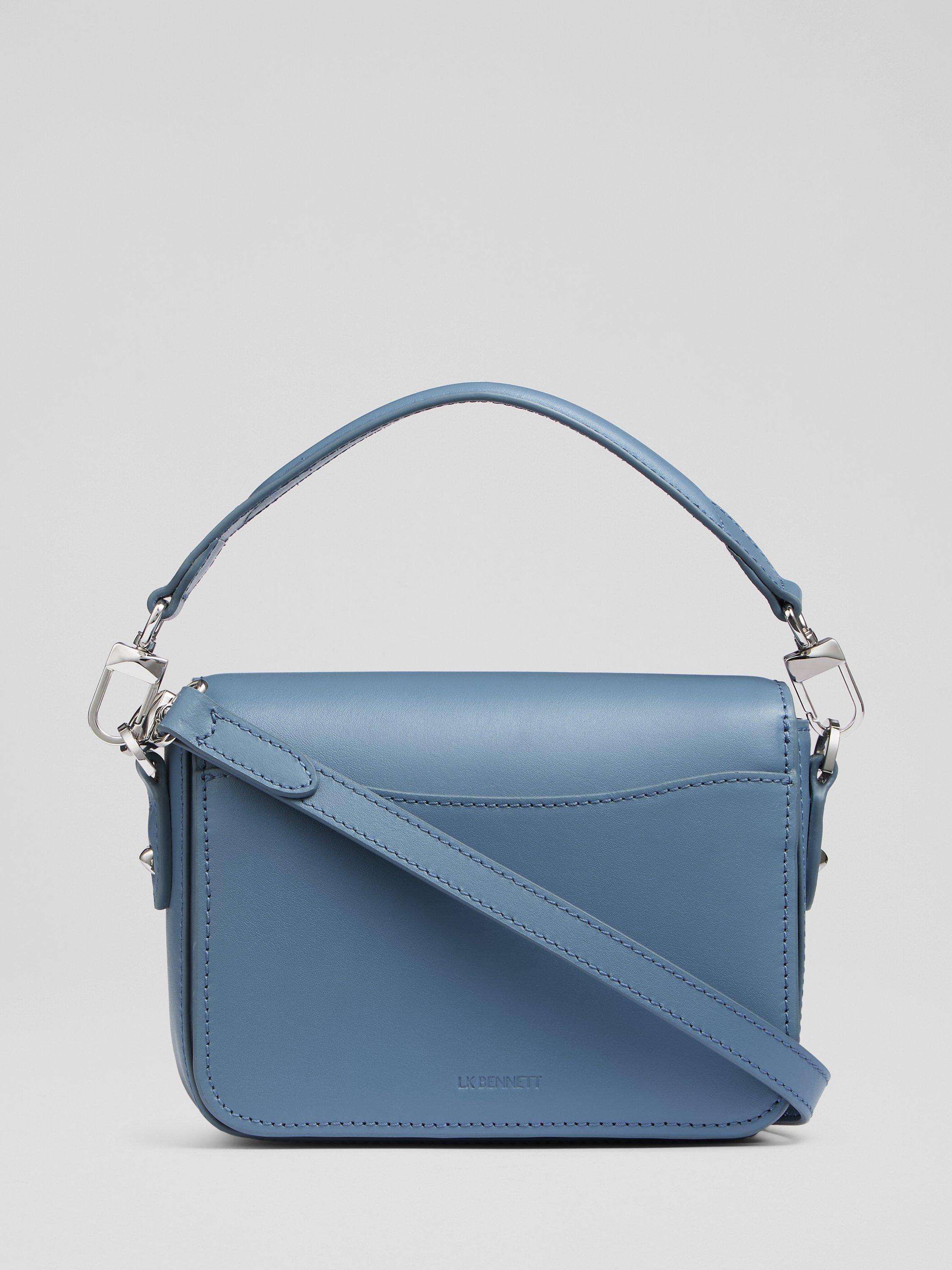 Product image 2 of 4, which shows L.K.Bennett Frankie Leather Crossbody Bag, Smoke Blue