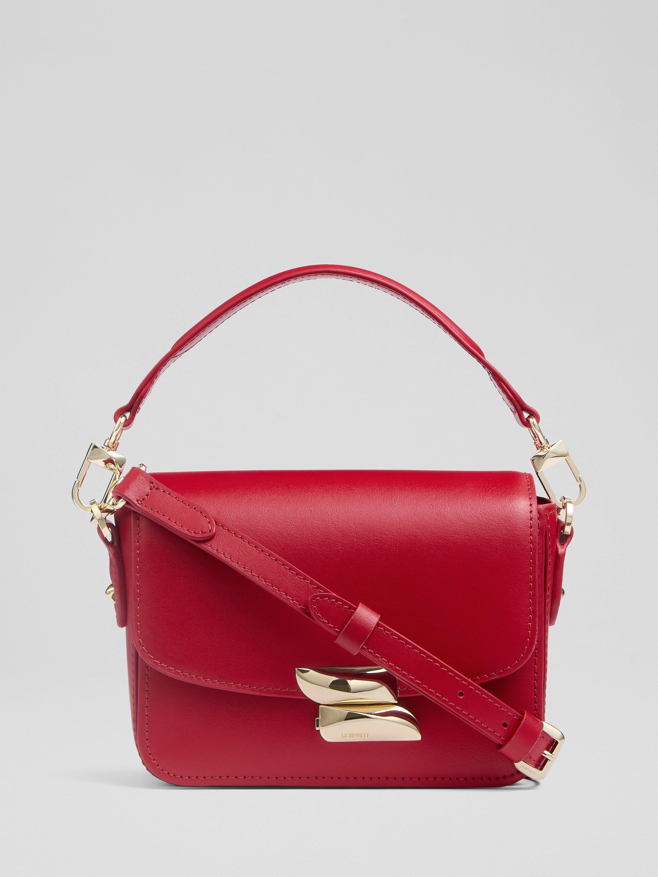 Product image 1 of 3, which shows L.K.Bennett Frankie Leather Crossbody Bag, Red