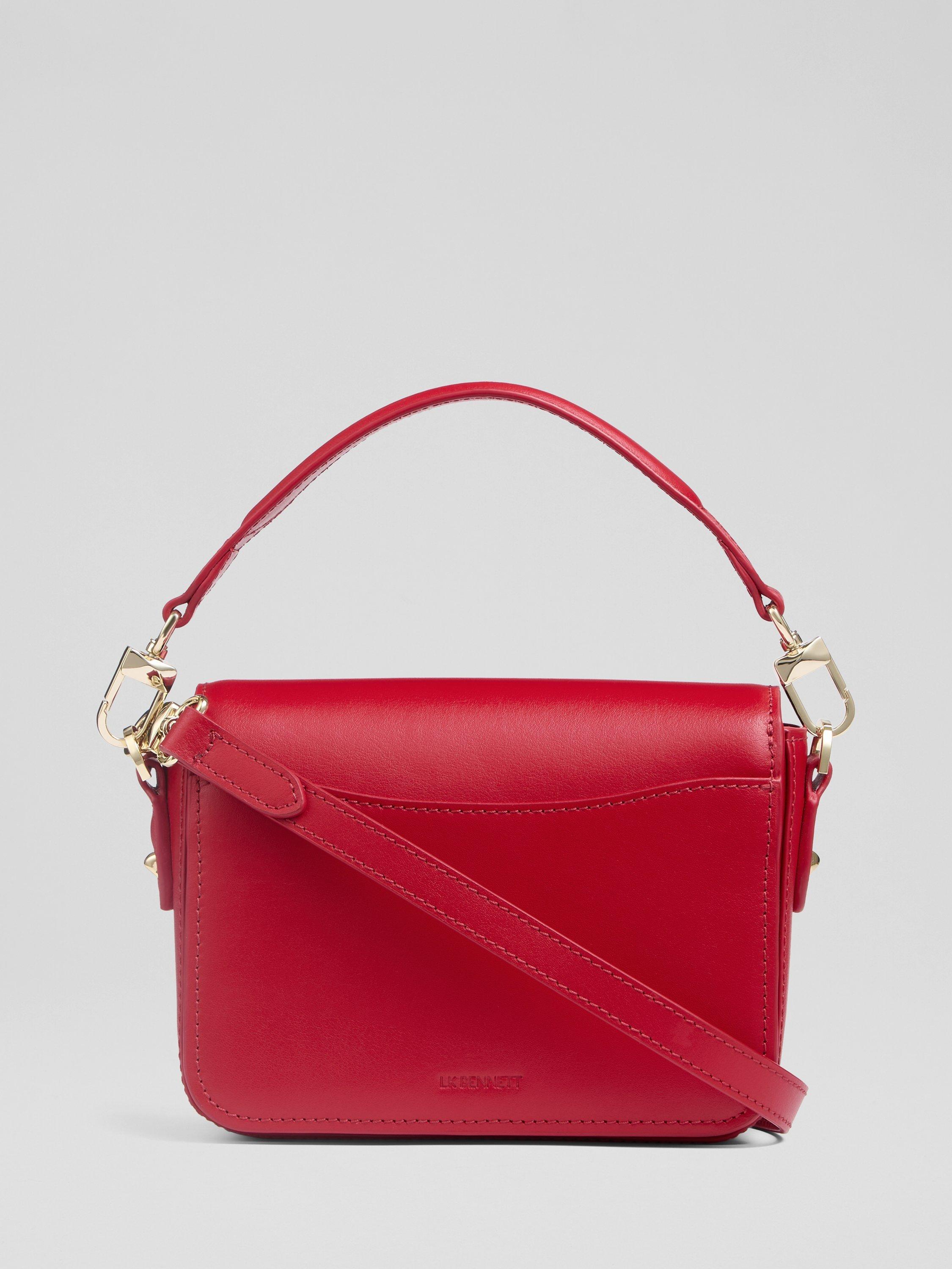 Product image 2 of 3, which shows L.K.Bennett Frankie Leather Crossbody Bag, Red