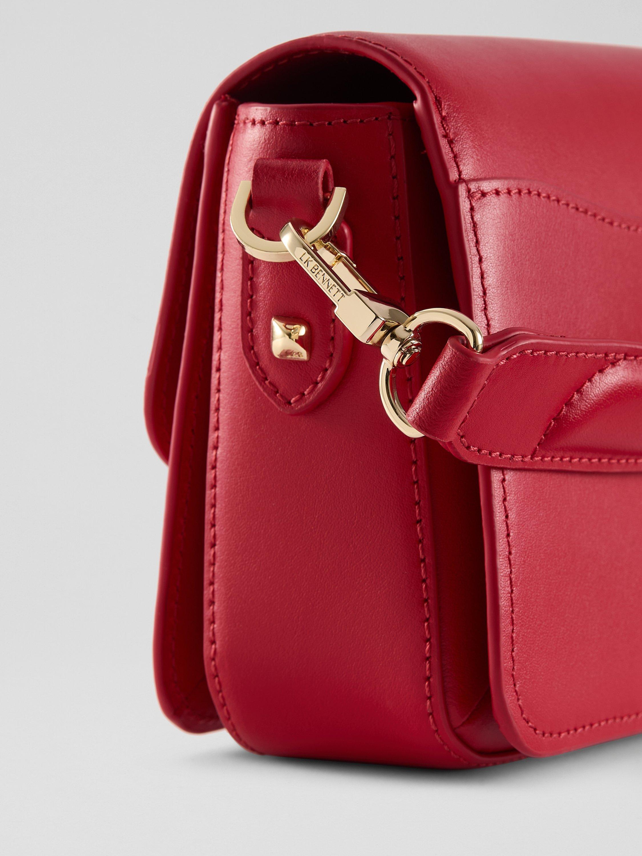 Product image 3 of 3, which shows L.K.Bennett Frankie Leather Crossbody Bag, Red