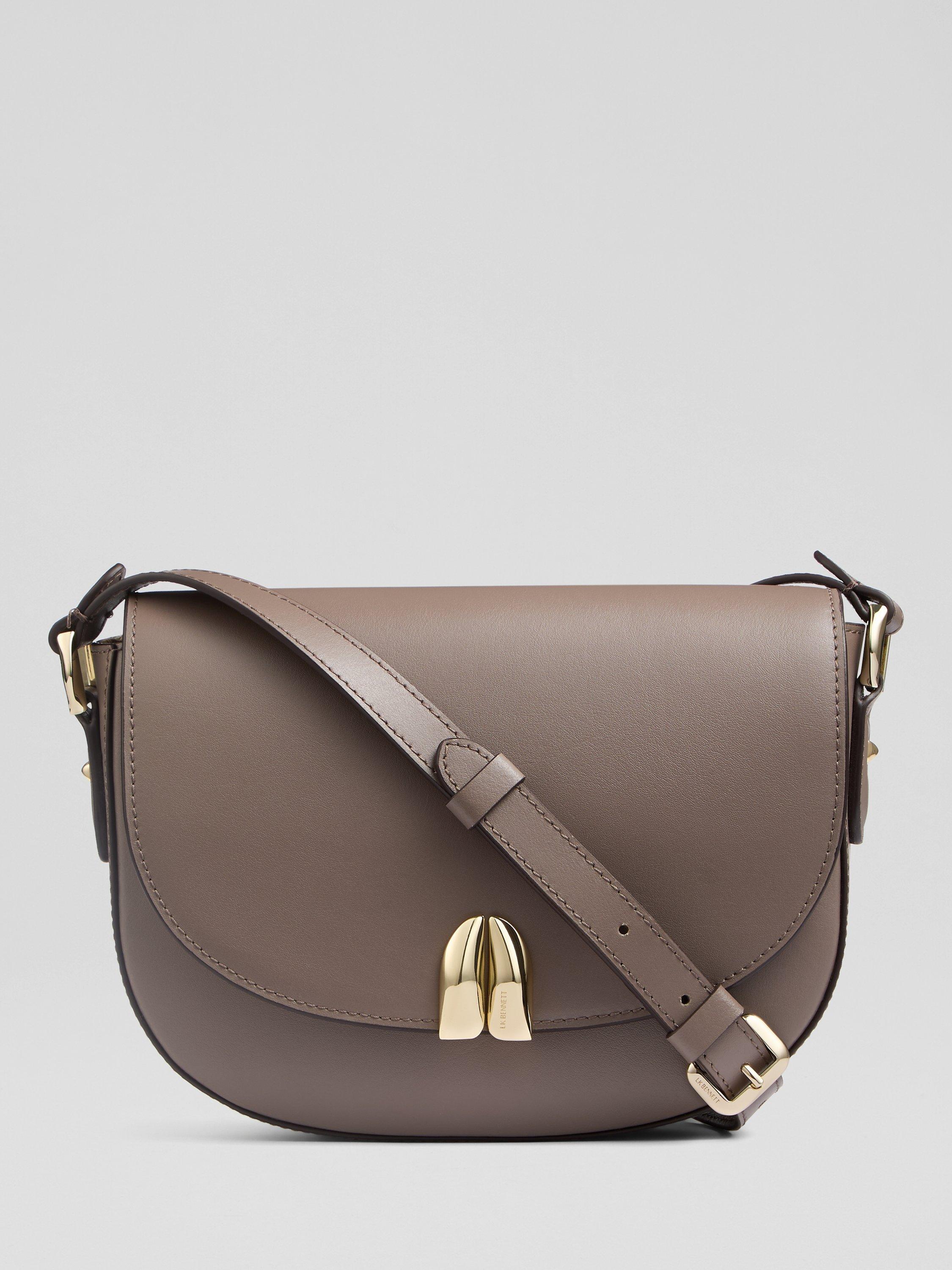 Product image 1 of 3, which shows L.K.Bennett Jodie Leather Crossbody Bag, Taupe