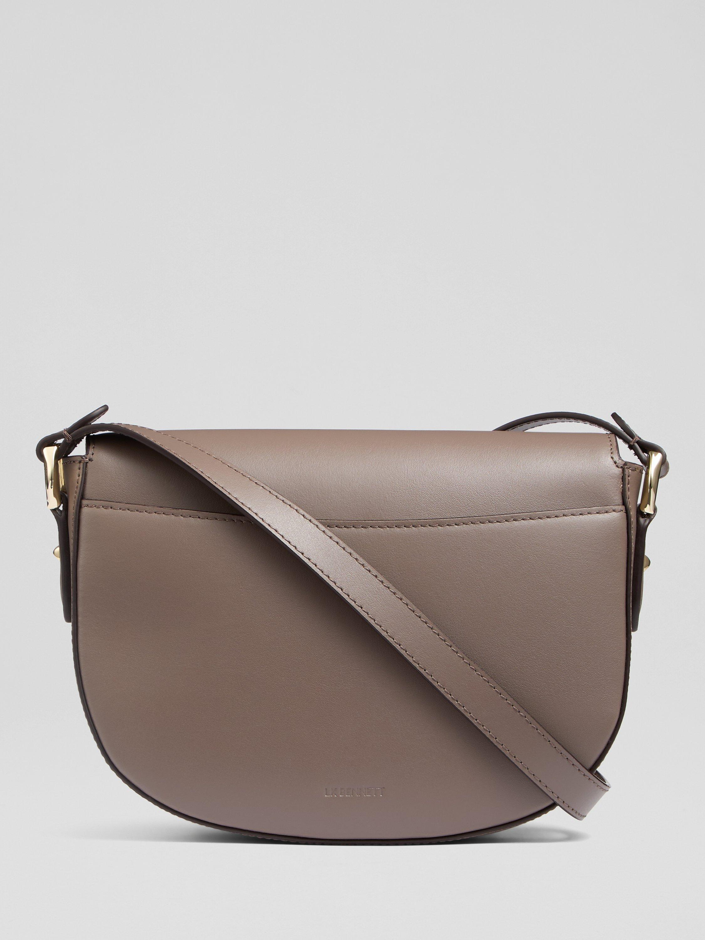 Product image 2 of 3, which shows L.K.Bennett Jodie Leather Crossbody Bag, Taupe