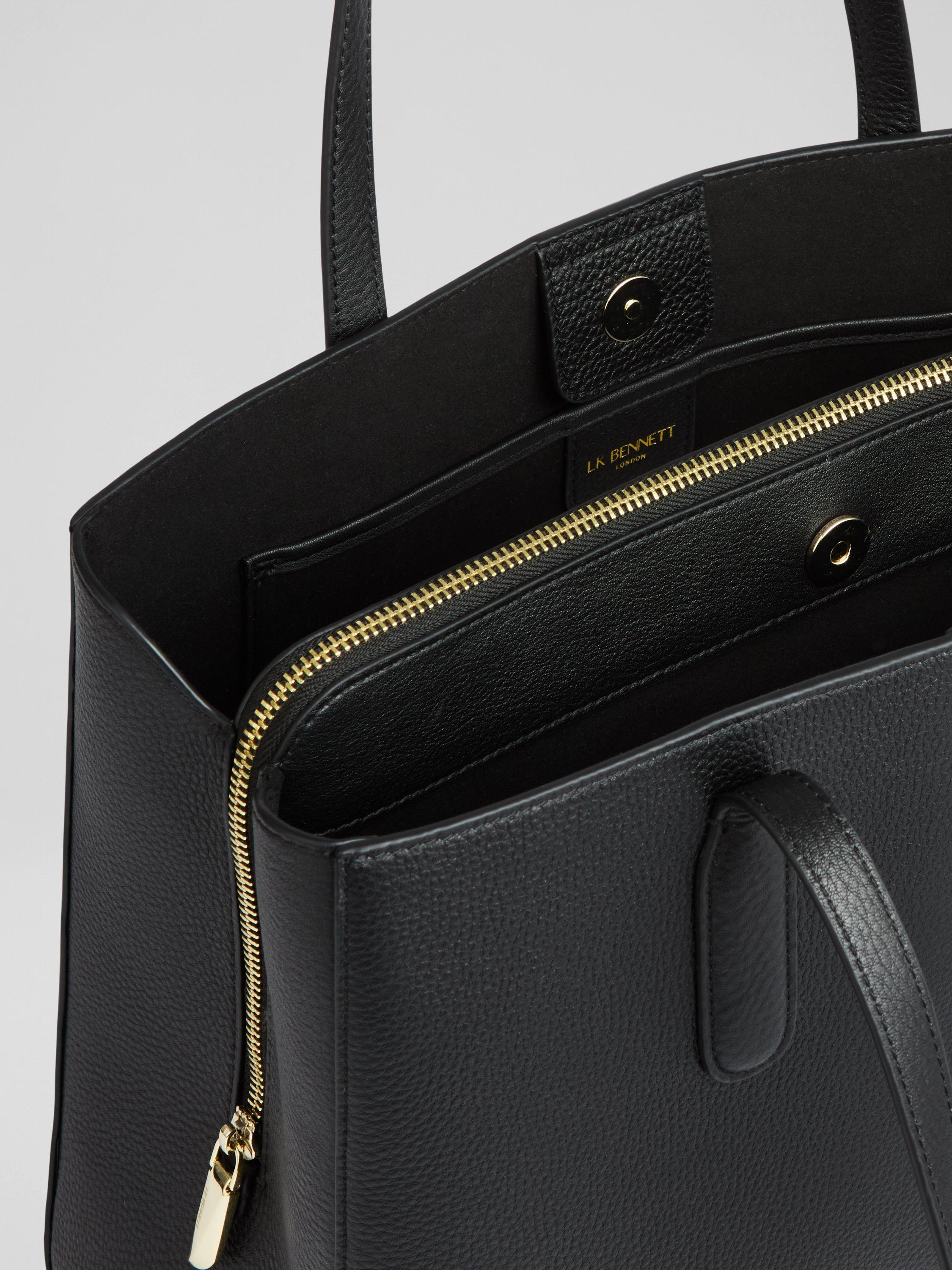 Product image 2 of 3, which shows L.K.Bennett Olivia Leather Tote Bag, Black