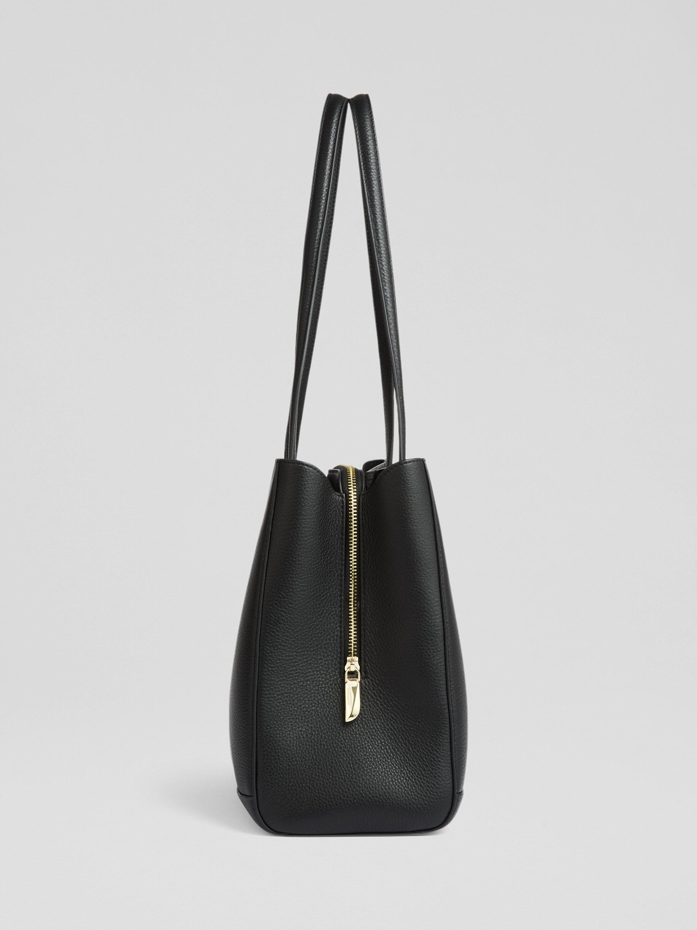 Product image 3 of 3, which shows L.K.Bennett Olivia Leather Tote Bag, Black