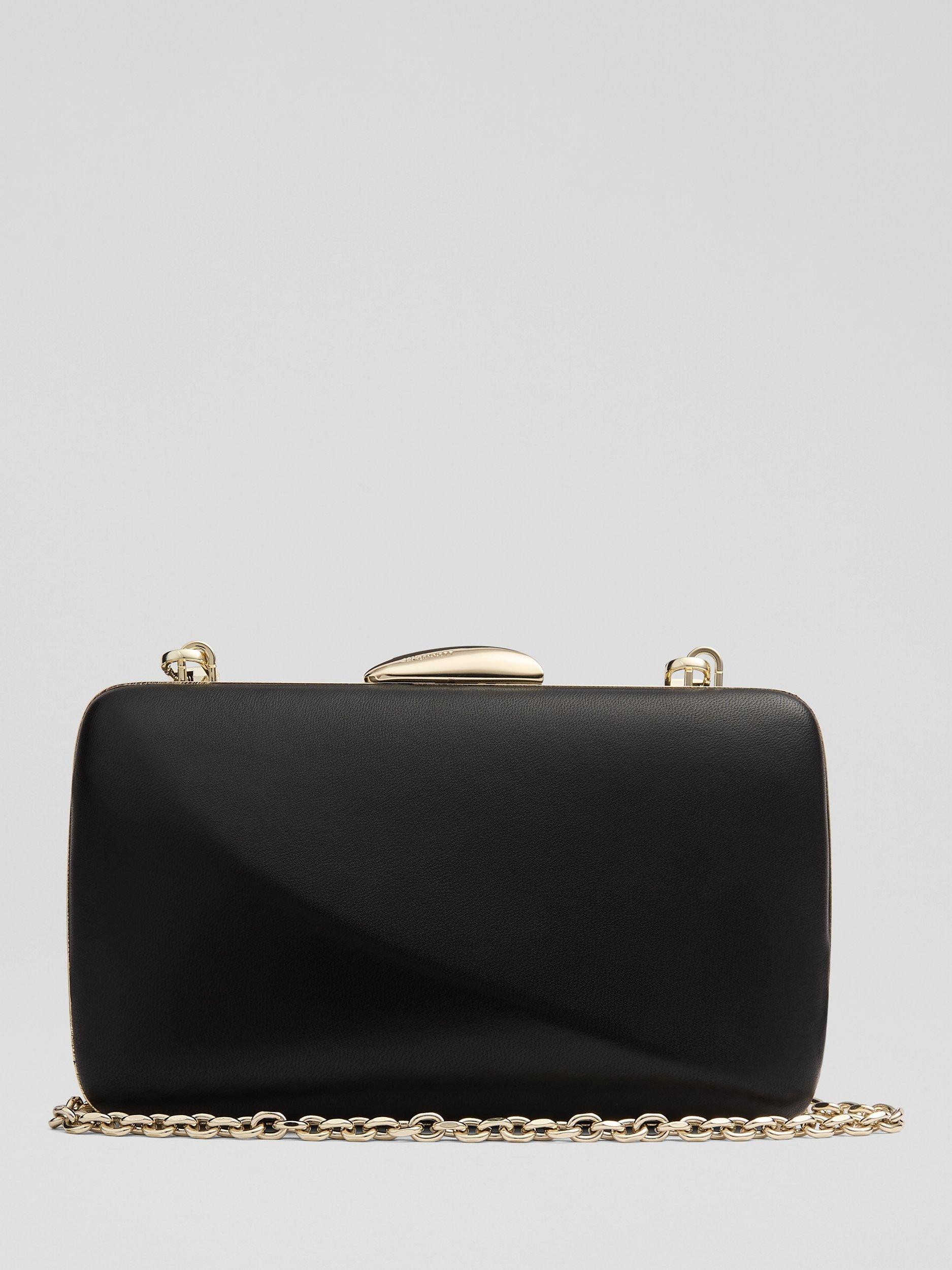 Product image 2 of 3, which shows L.K.Bennett Charlotte Leather Box Clutch Bag, Black