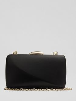 L.K.Bennett Charlotte Leather Box Clutch Bag, Black - view 2, Black