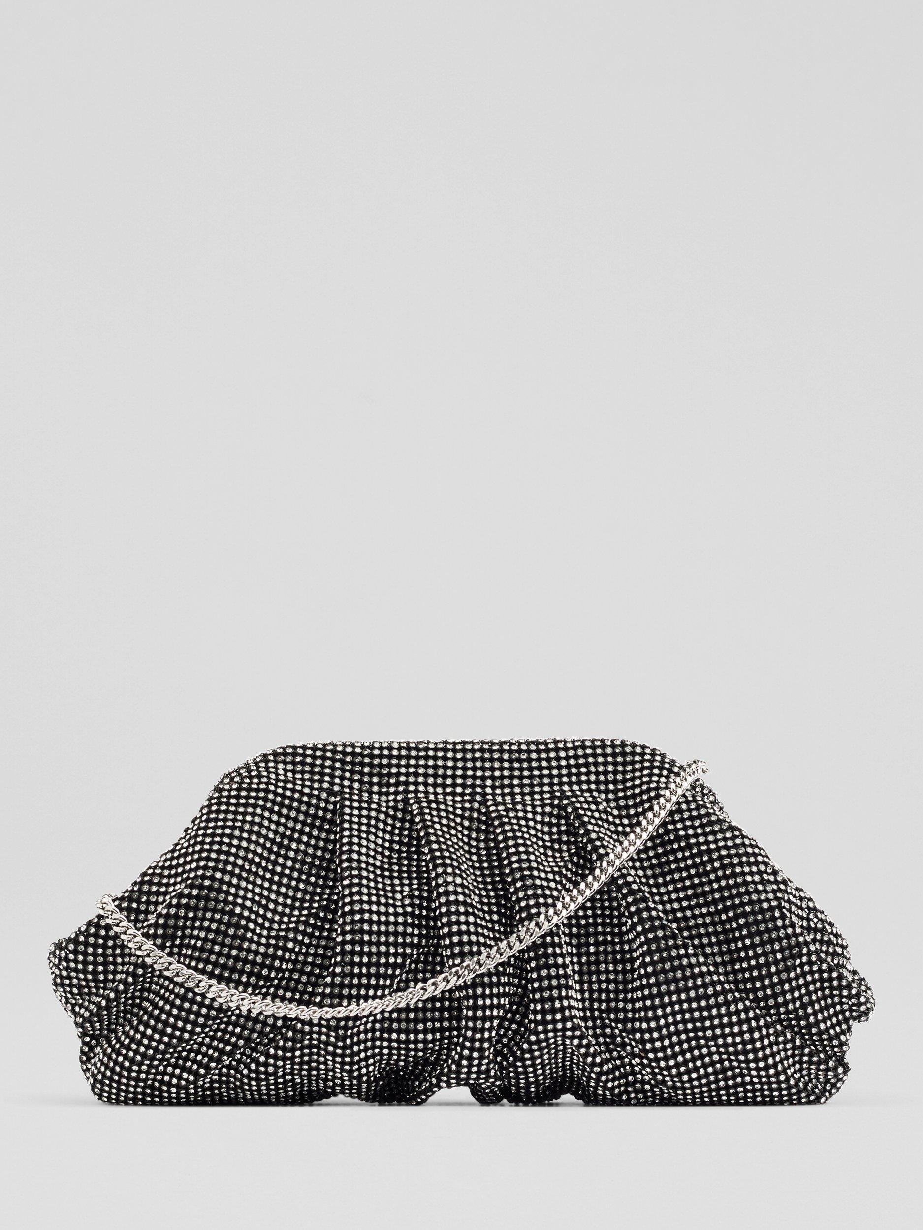 Product image 1 of 3, which shows L.K.Bennett Crystal Clutch Bag, Black/Silver