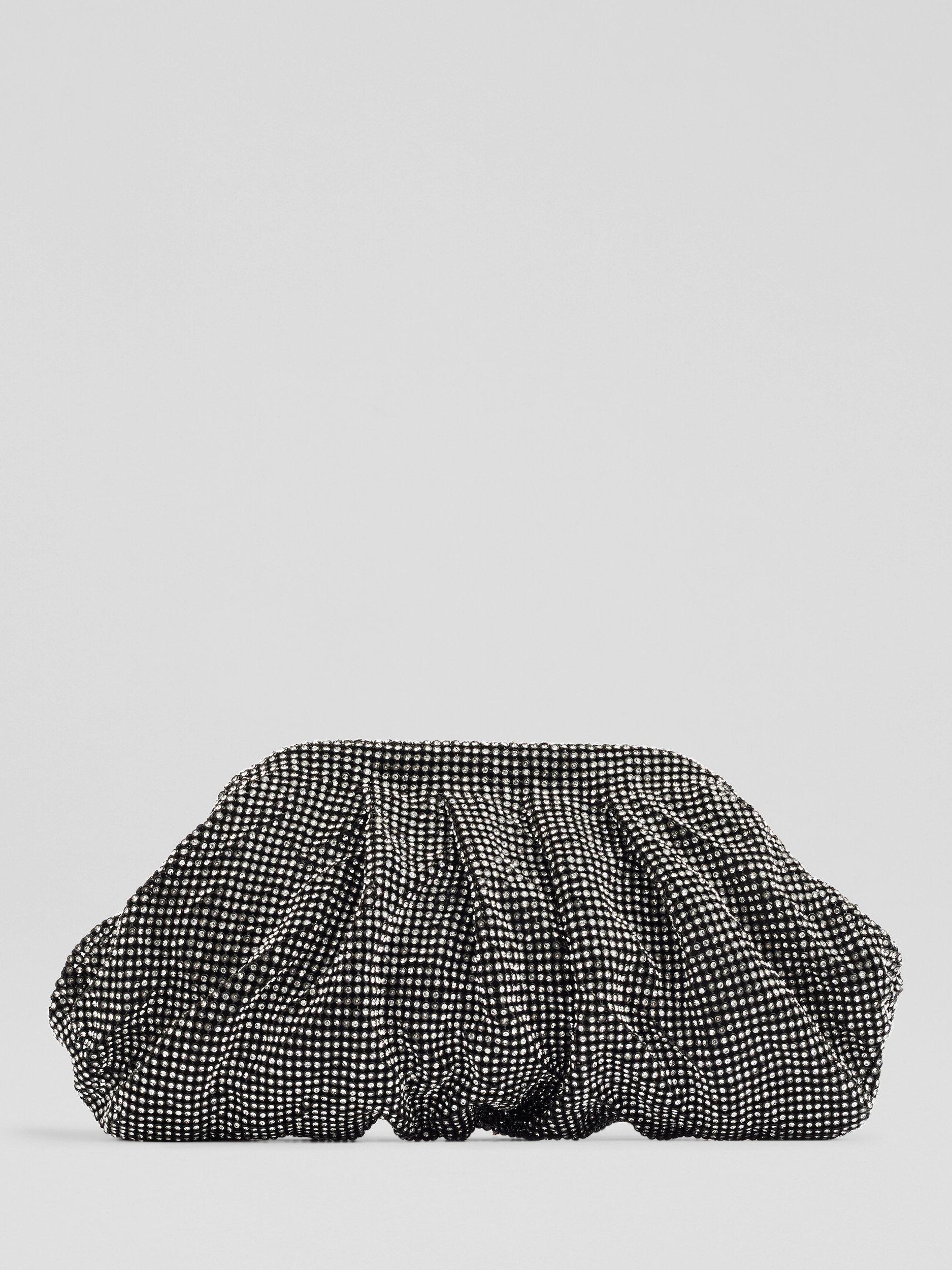 Product image 2 of 3, which shows L.K.Bennett Crystal Clutch Bag, Black/Silver