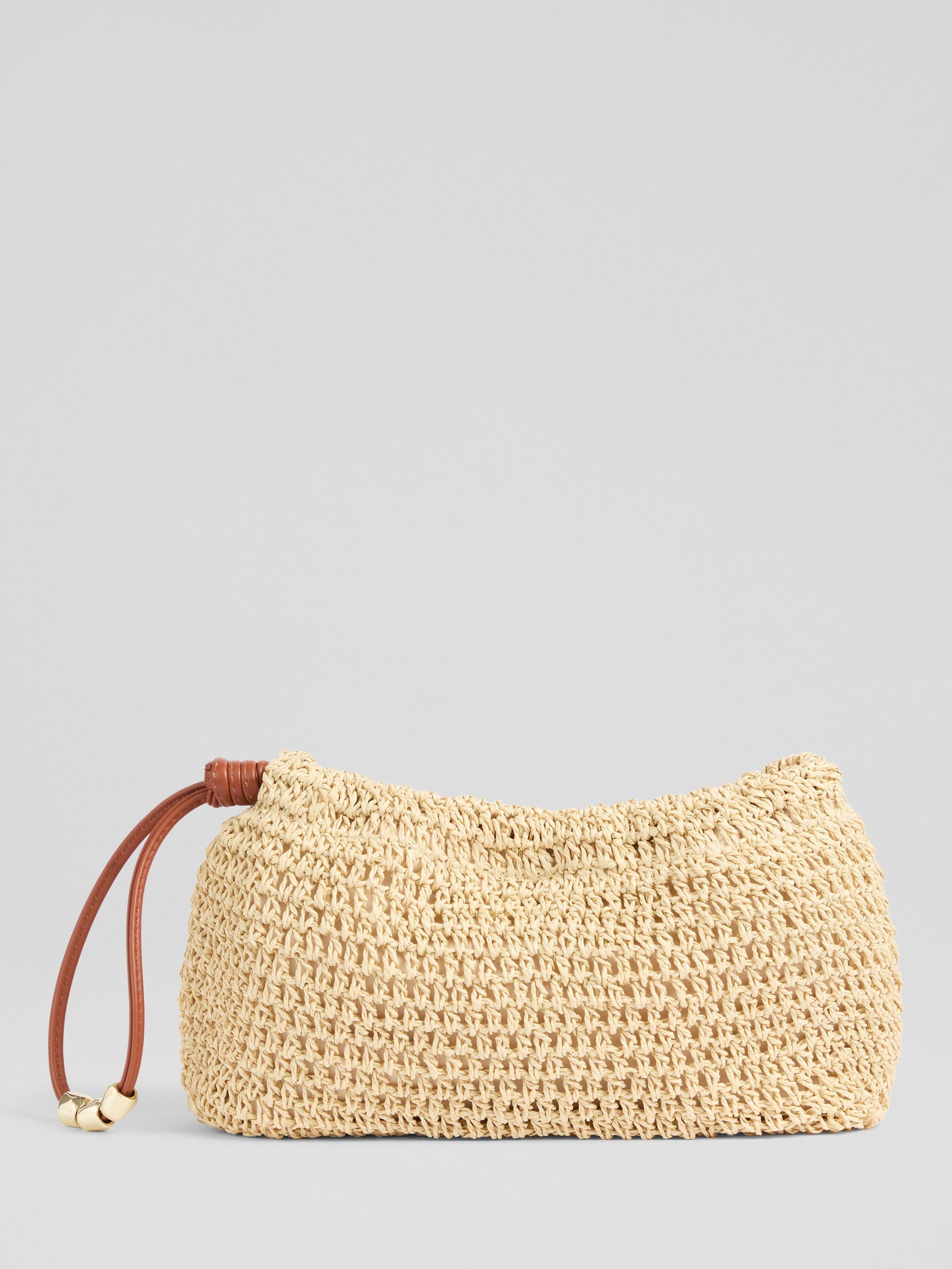 Product image 1 of 3, which shows L.K.Bennett Isita Paper Braided Clutch Bag, Natural