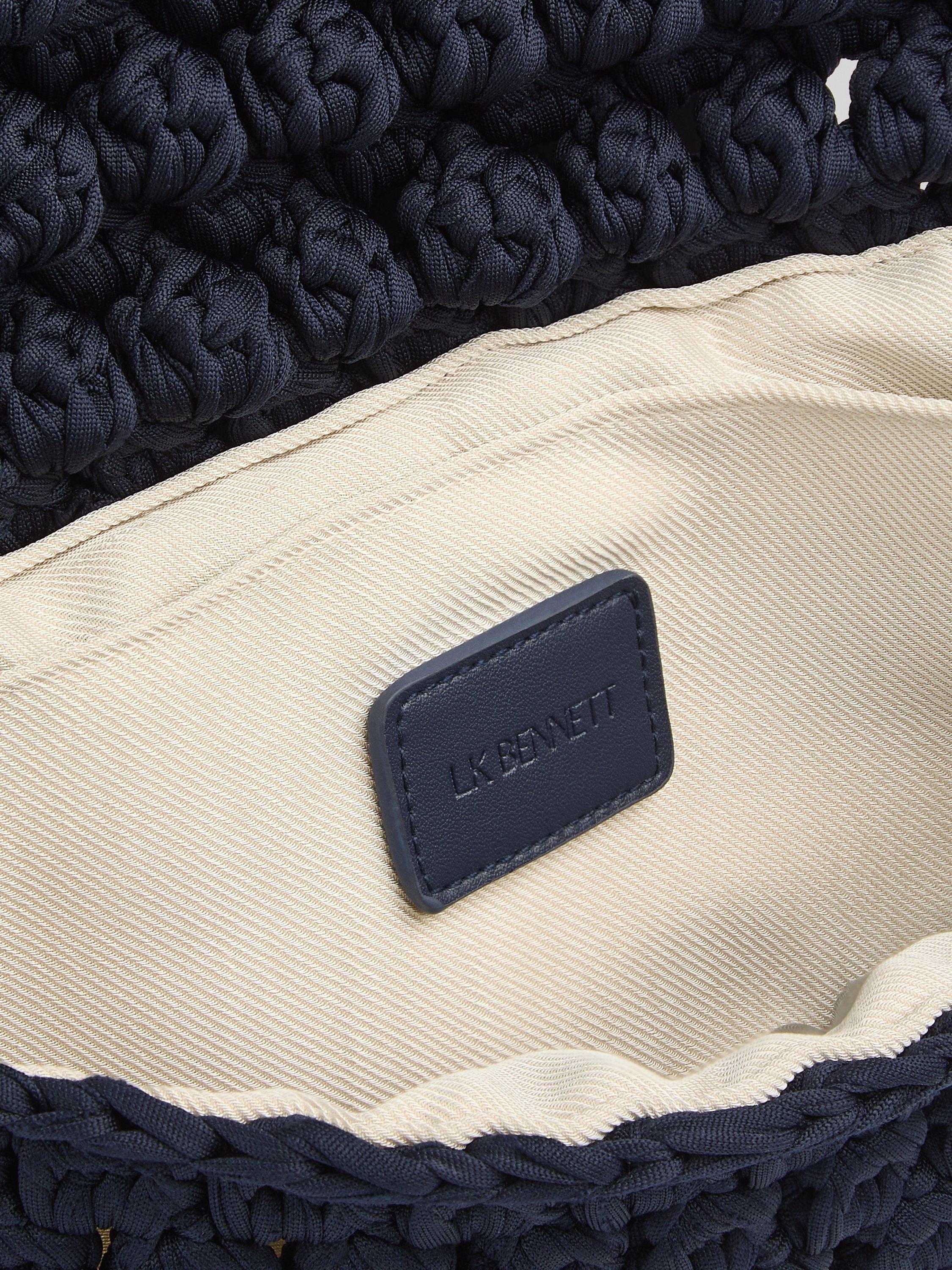 Product image 3 of 3, which shows L.K.Bennett Larna Crochet Clutch Bag, Navy