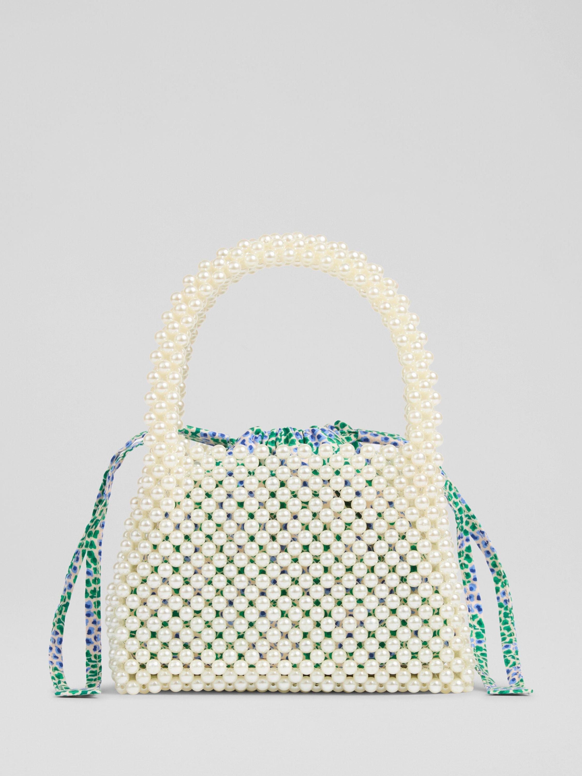 Product image 1 of 3, which shows L.K.Bennett Pearl Mini Tote Clutch Bag, White/Multi