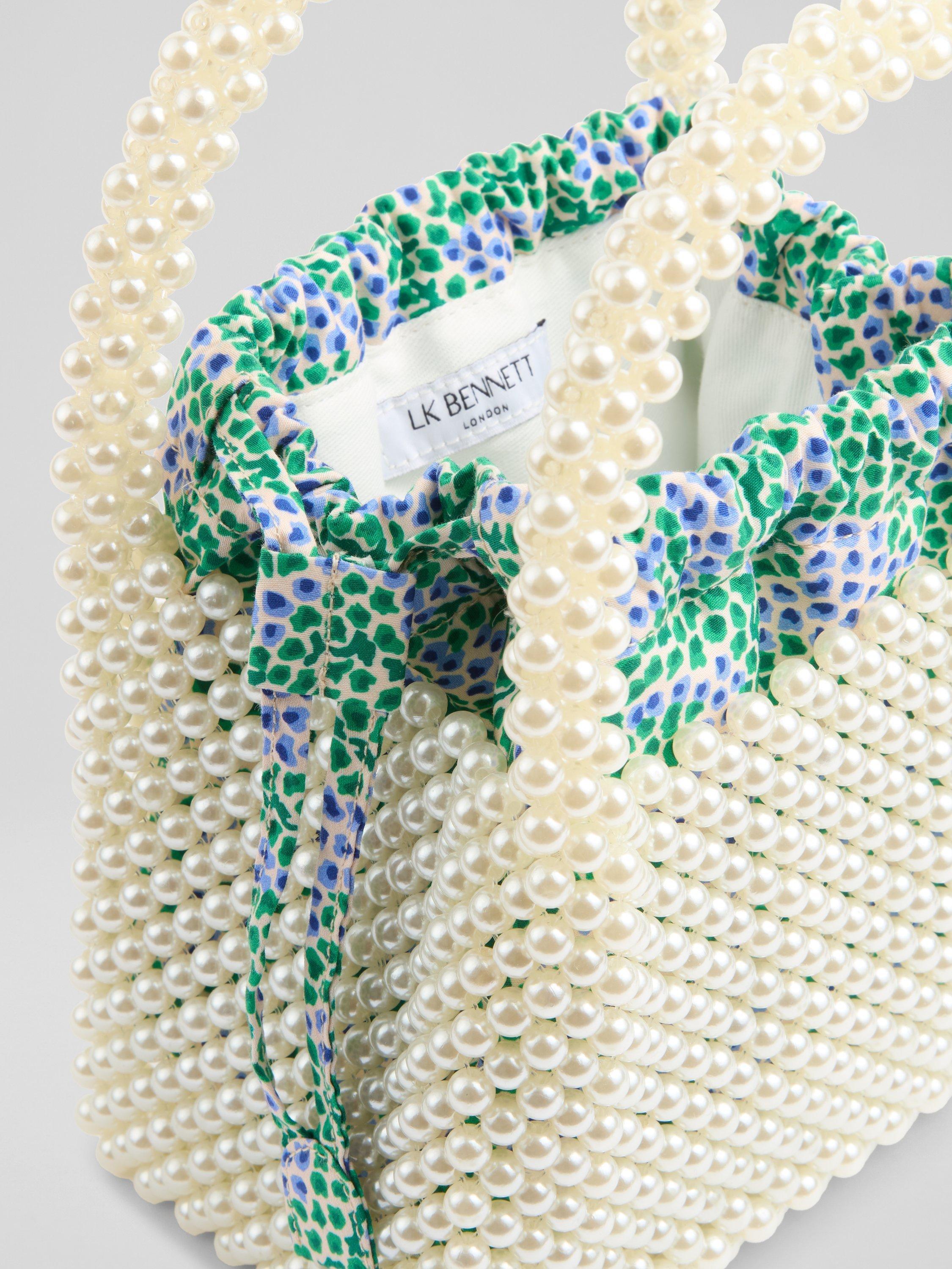 Product image 3 of 3, which shows L.K.Bennett Pearl Mini Tote Clutch Bag, White/Multi
