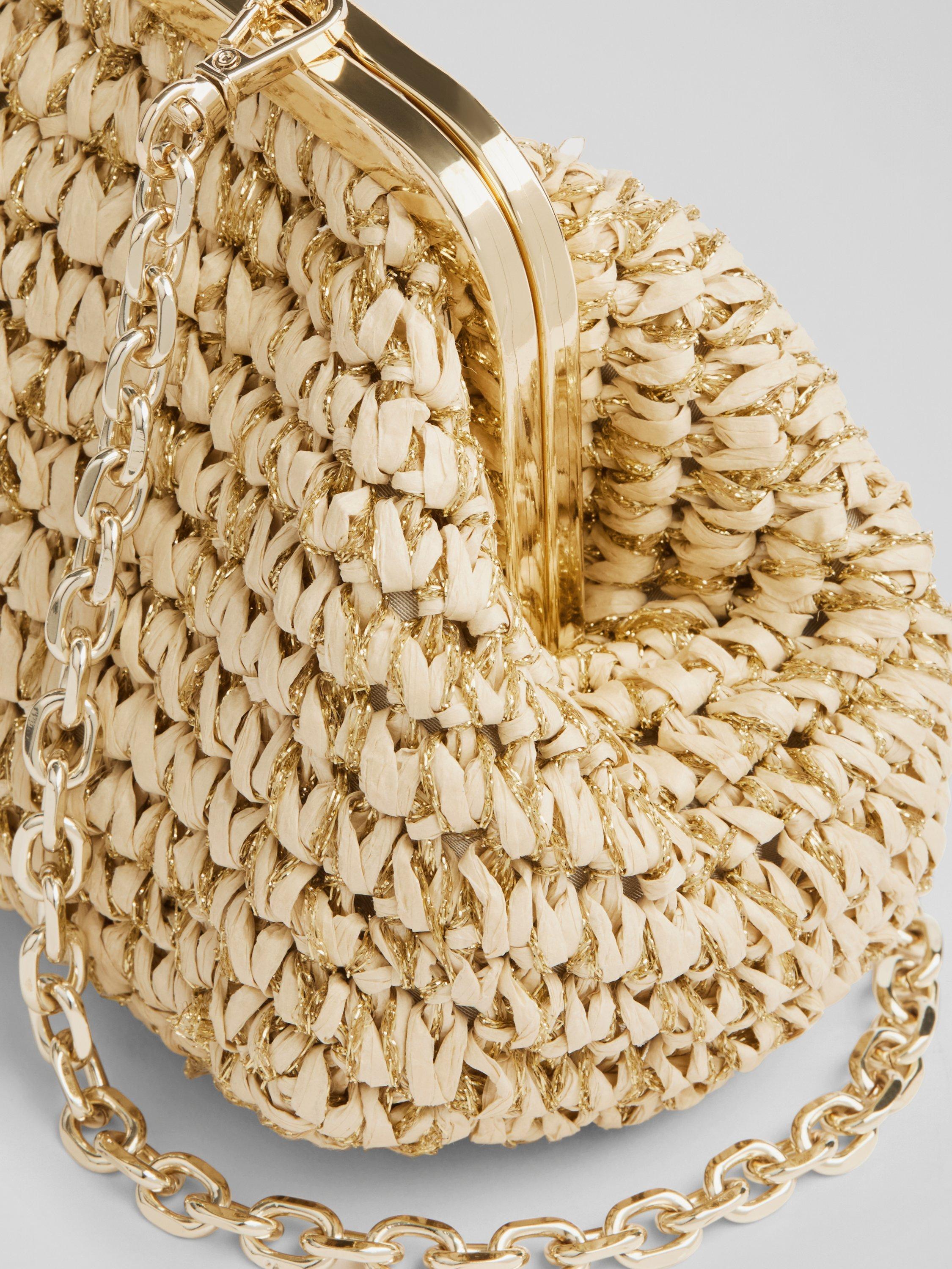 Product image 2 of 4, which shows L.K.Bennett Alexa Paper Frame Clutch Bag, Cream/Gold