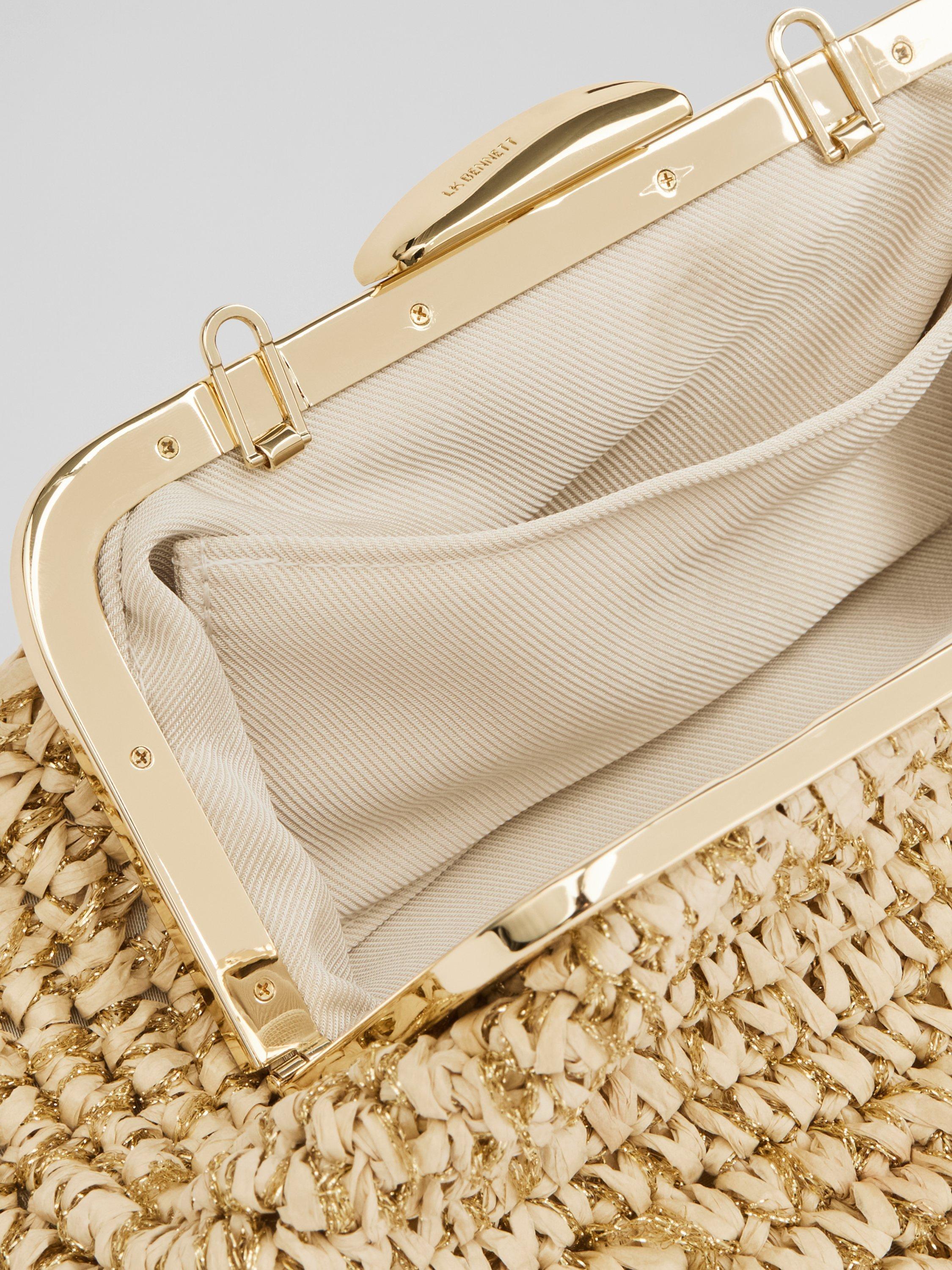 Product image 4 of 4, which shows L.K.Bennett Alexa Paper Frame Clutch Bag, Cream/Gold