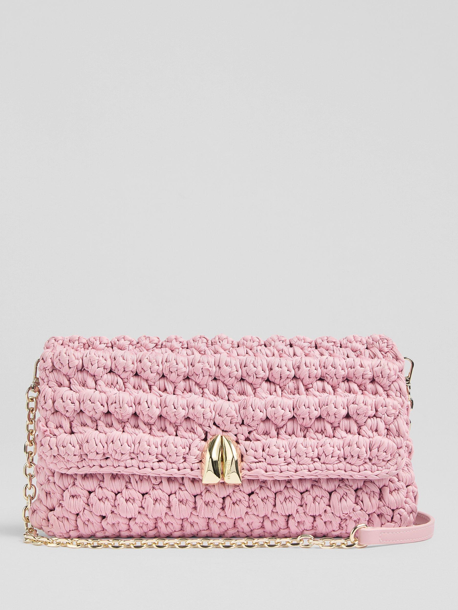 Product image 1 of 3, which shows L.K.Bennett Larna Crochet Clutch Bag, Pink