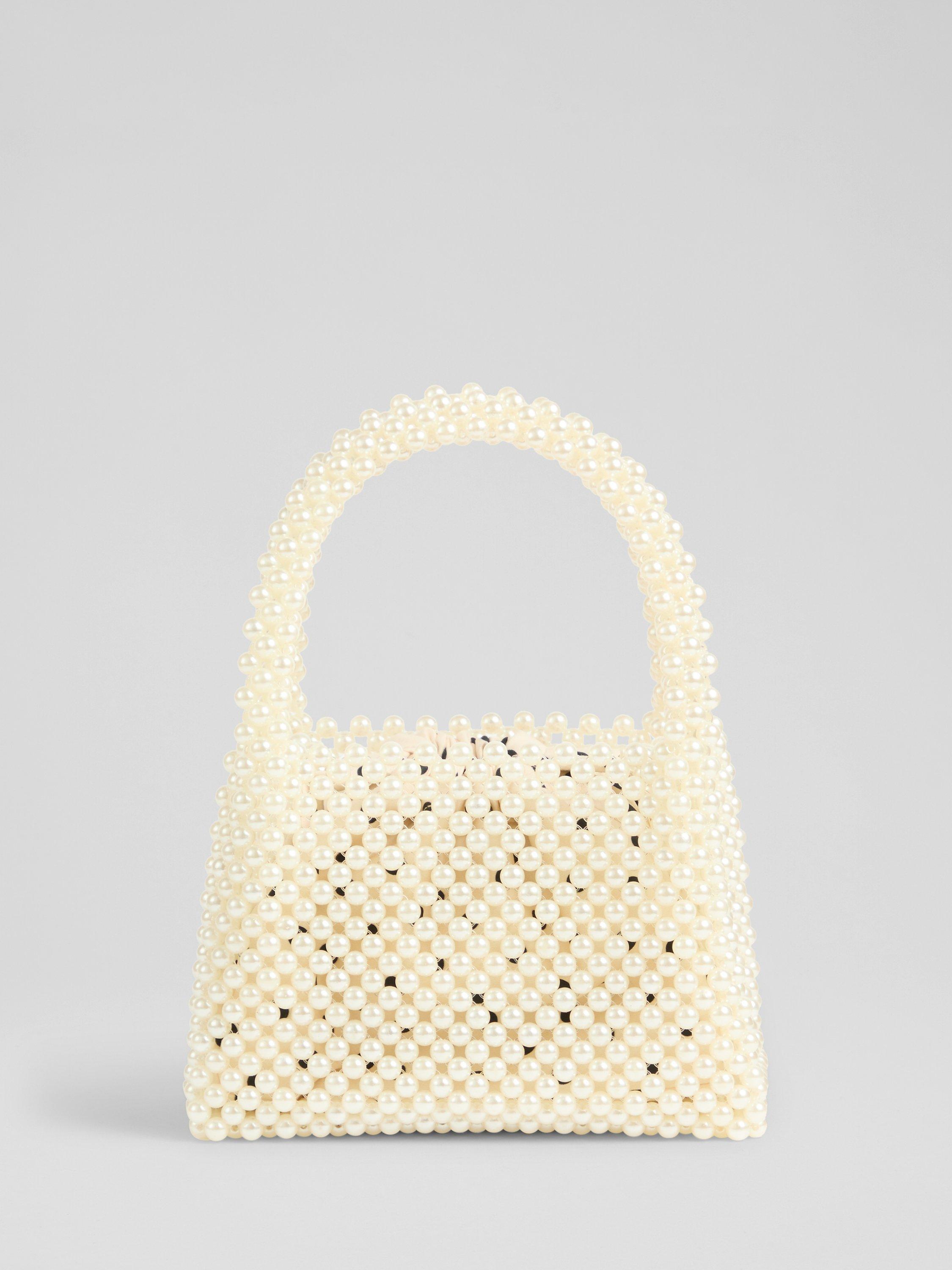 Product image 1 of 3, which shows L.K.Bennett Pearl Mini Tote Clutch Bag, White/Cream