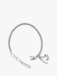 Tutti & Co Eternal Collection Twist Heart Double Chain Bracelet, Silver