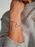 Tutti & Co Eternal Collection Twist Heart Double Chain Bracelet, Silver