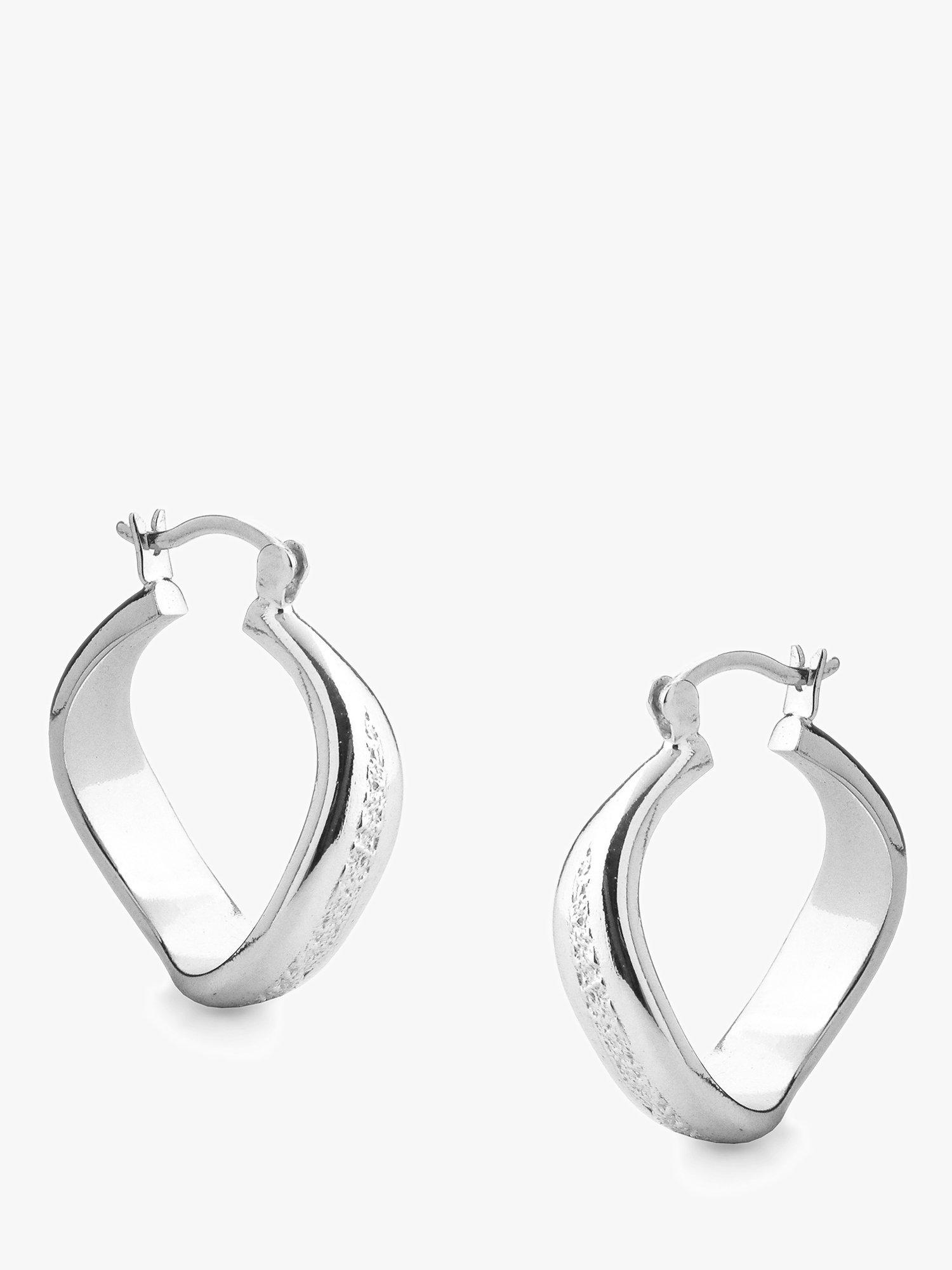Product image 1 of 2, which shows Tutti & Co Bay Large Hoop Earrings, Silver