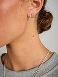 Tutti & Co Eternal Collection Twist Heart Stud Earrings, Silver