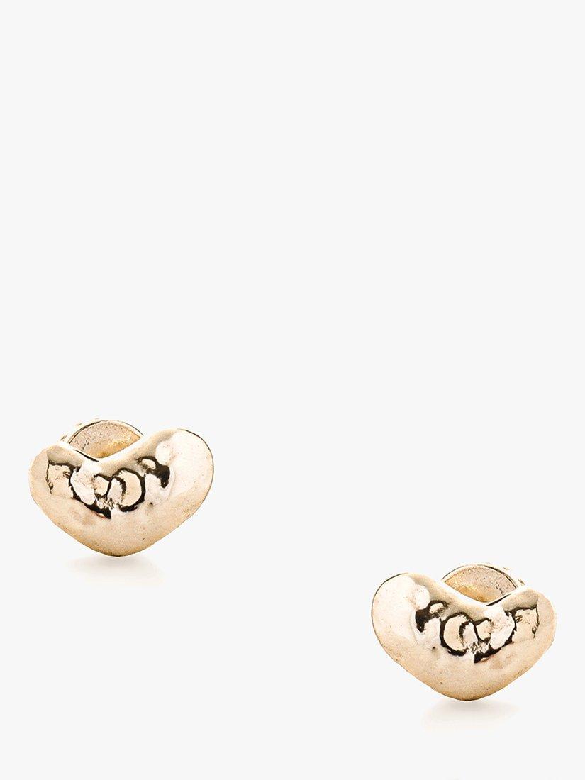 Product image 1 of 5, which shows Tutti & Co Soul Collection Pillow Heart Stud Earrings, Gold
